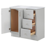 Style Selections Davies 36-in Gray Single Sink Bathroom Vanity with White Cultured Marble Top (Mirror Included)