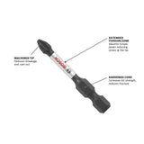 Bosch Custom Case 4-Piece 1/4-in x 2-1/2-in Double-Ended Impact Driver Bits