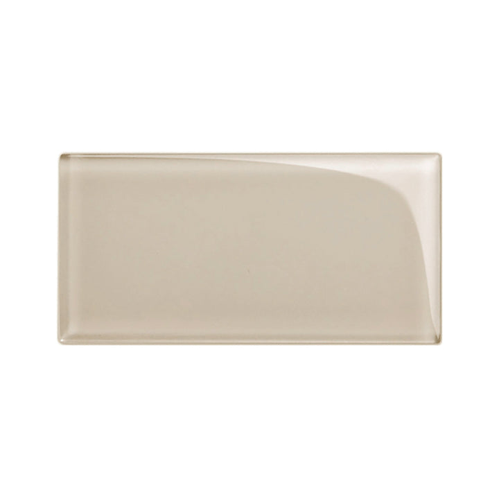 Giorbello (Sample) 3x6 Glass Subway Tiles Light Taupe 3-in x 6-in Glossy Glass Brick Subway Wall Tile