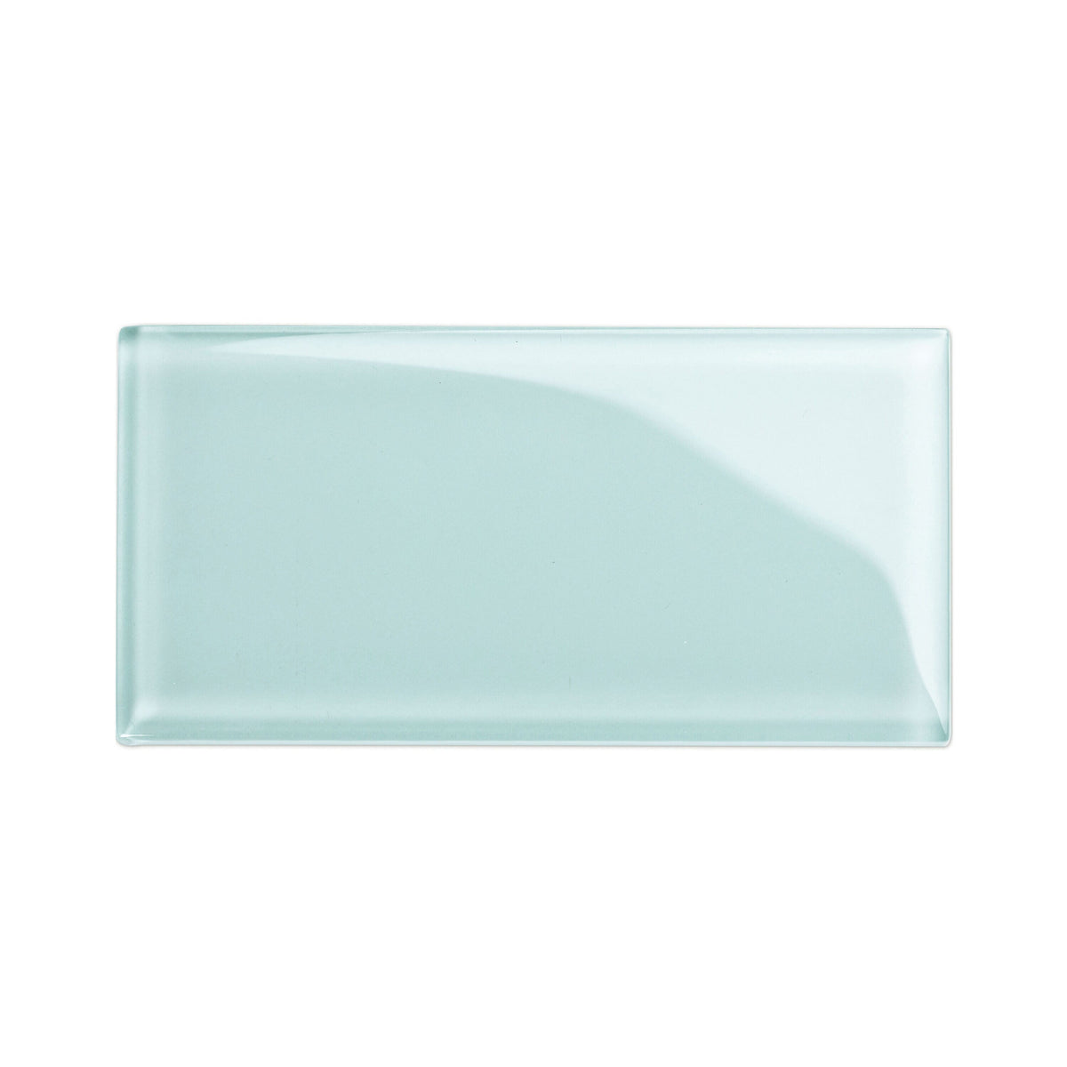 Giorbello (Sample) 3x6 Glass Subway Tiles Baby Blue 3-in x 6-in Glossy Glass Brick Subway Wall Tile