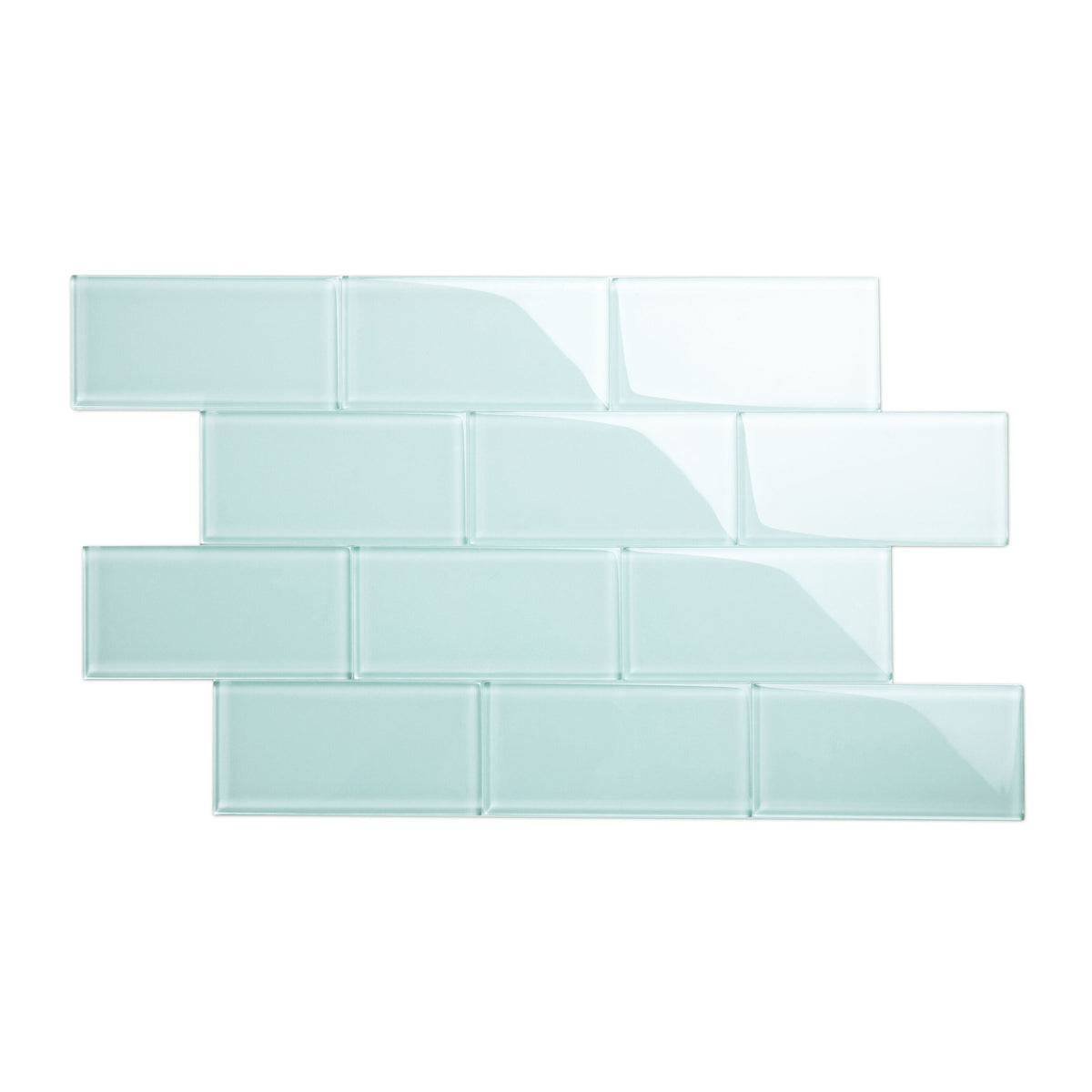 Giorbello Classic Premium Baby Blue 3-in x 6-in Glossy Glass Subway Wall Tile (5-sq. ft/ Carton)