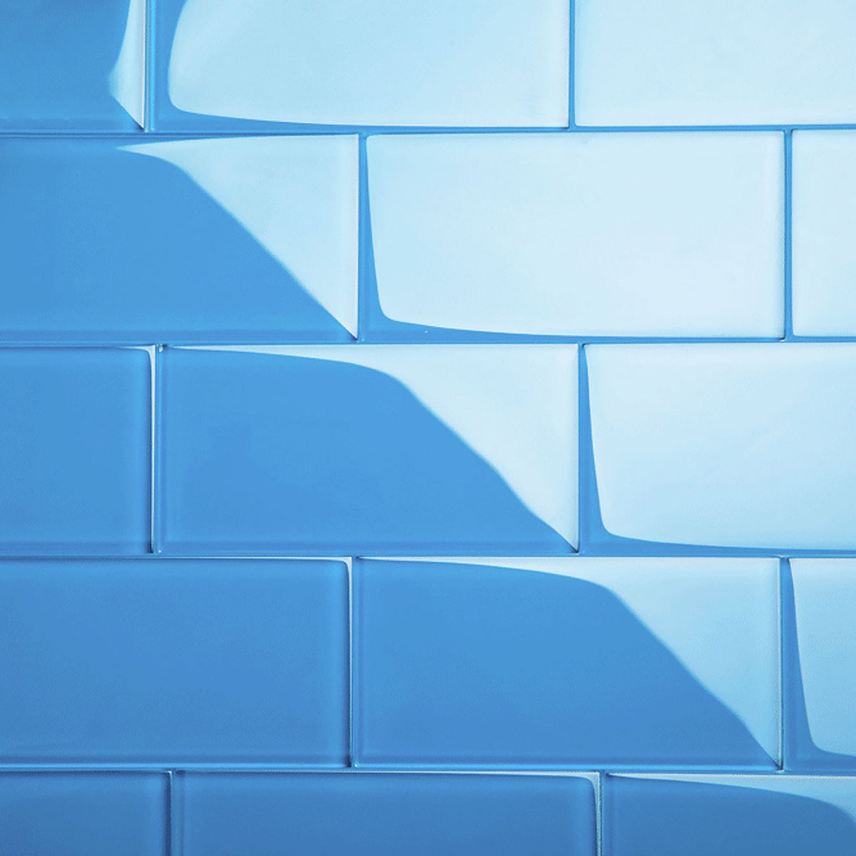 Giorbello (Sample) 3x6 Glass Subway Tiles Blue 3-in x 6-in Glossy Glass Brick Subway Wall Tile