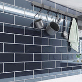 Giorbello Classic Premium Midnight Blue 3-in x 6-in Glossy Glass Subway Wall Tile (5-sq. ft/ Carton)