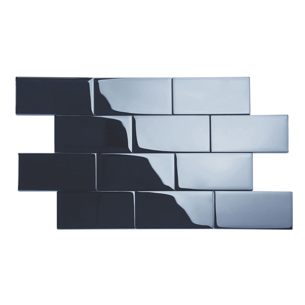 Giorbello Classic Premium Midnight Blue 3-in x 6-in Glossy Glass Subway Wall Tile (5-sq. ft/ Carton)