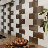 Giorbello Classic Premium Classic Brown 3-in x 6-in Glossy Glass Subway Wall Tile (5-sq. ft/ Carton)