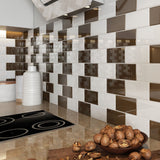 Giorbello Classic Premium Classic Brown 6-in x 12-in Glossy Glass Subway Wall Tile (5-sq. ft/ Carton)