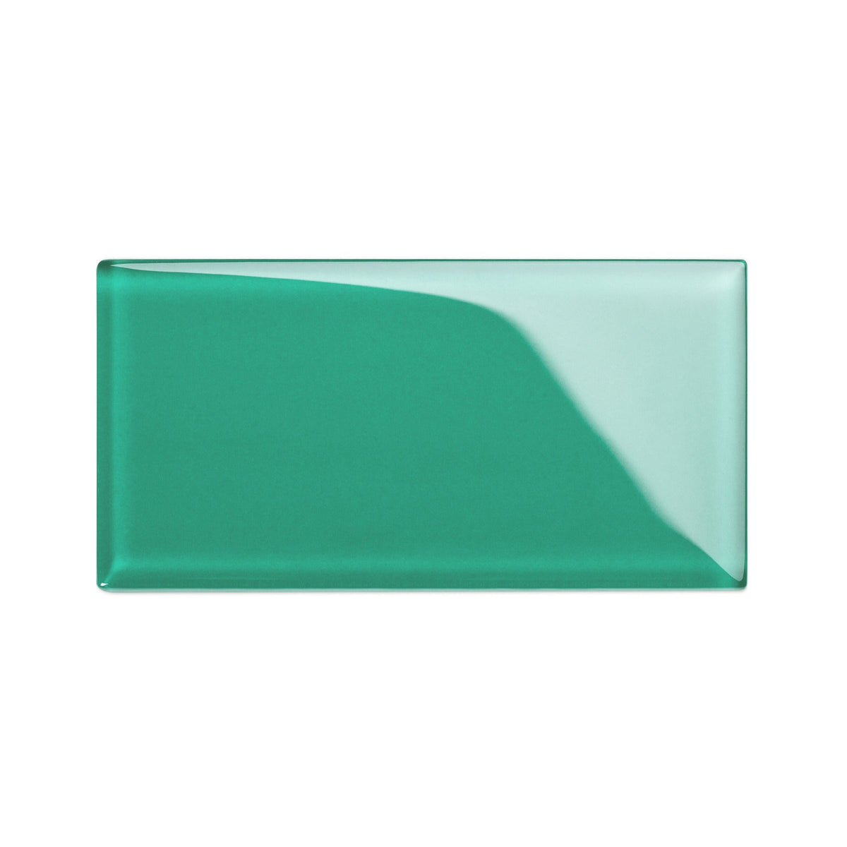 Giorbello (Sample) 3x6 Glass Subway Tiles Emerald Green 3-in x 6-in Glossy Glass Brick Subway Wall Tile