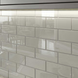 Giorbello (Sample) 3x6 Glass Subway Tiles Light Gray 3-in x 6-in Glossy Glass Brick Subway Wall Tile