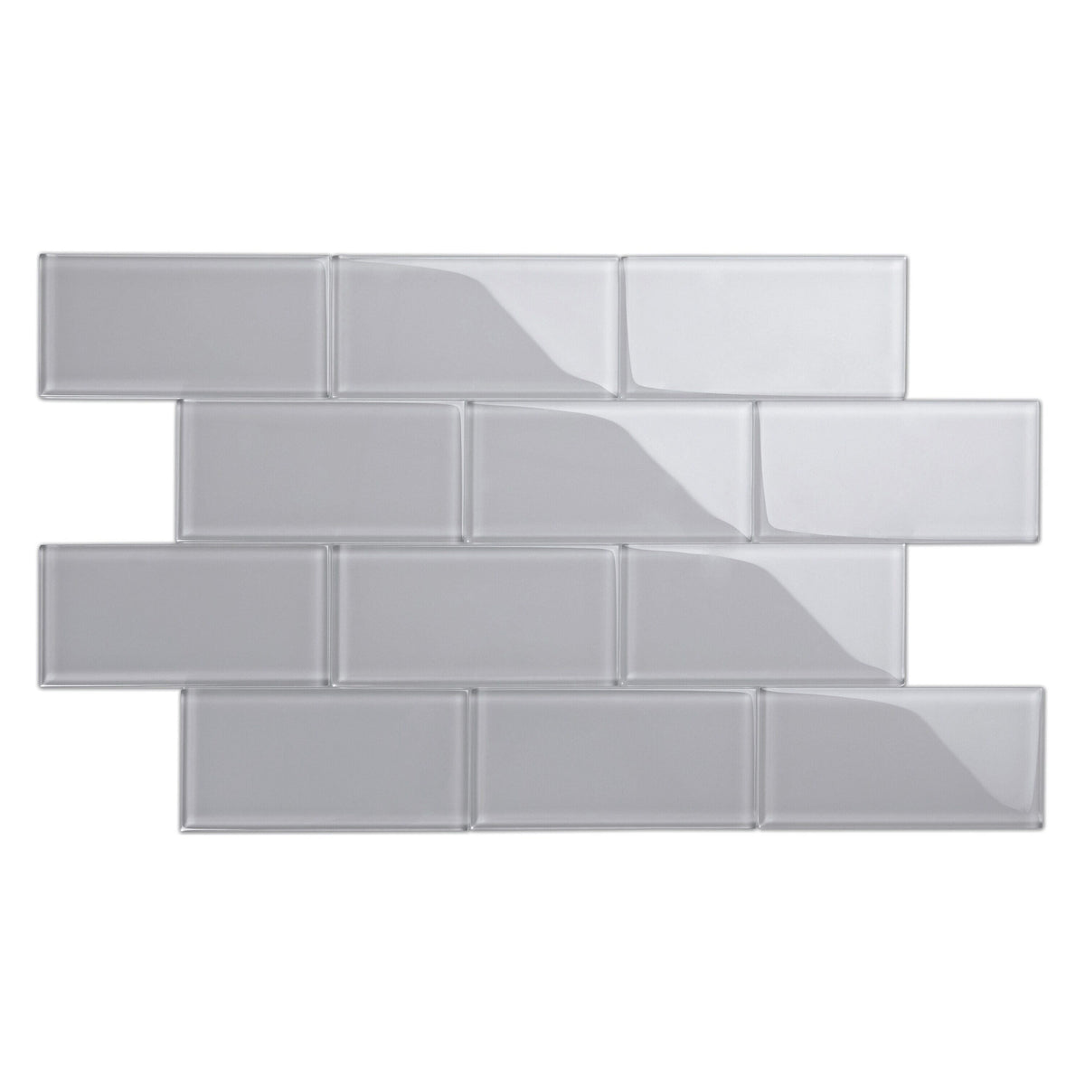 Giorbello Classic Premium Lavender Gray 3-in x 6-in Glossy Glass Subway Wall Tile (5-sq. ft/ Carton)