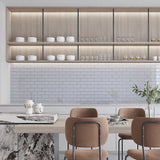 Giorbello Classic Premium Lavender Gray 3-in x 6-in Glossy Glass Subway Wall Tile (5-sq. ft/ Carton)