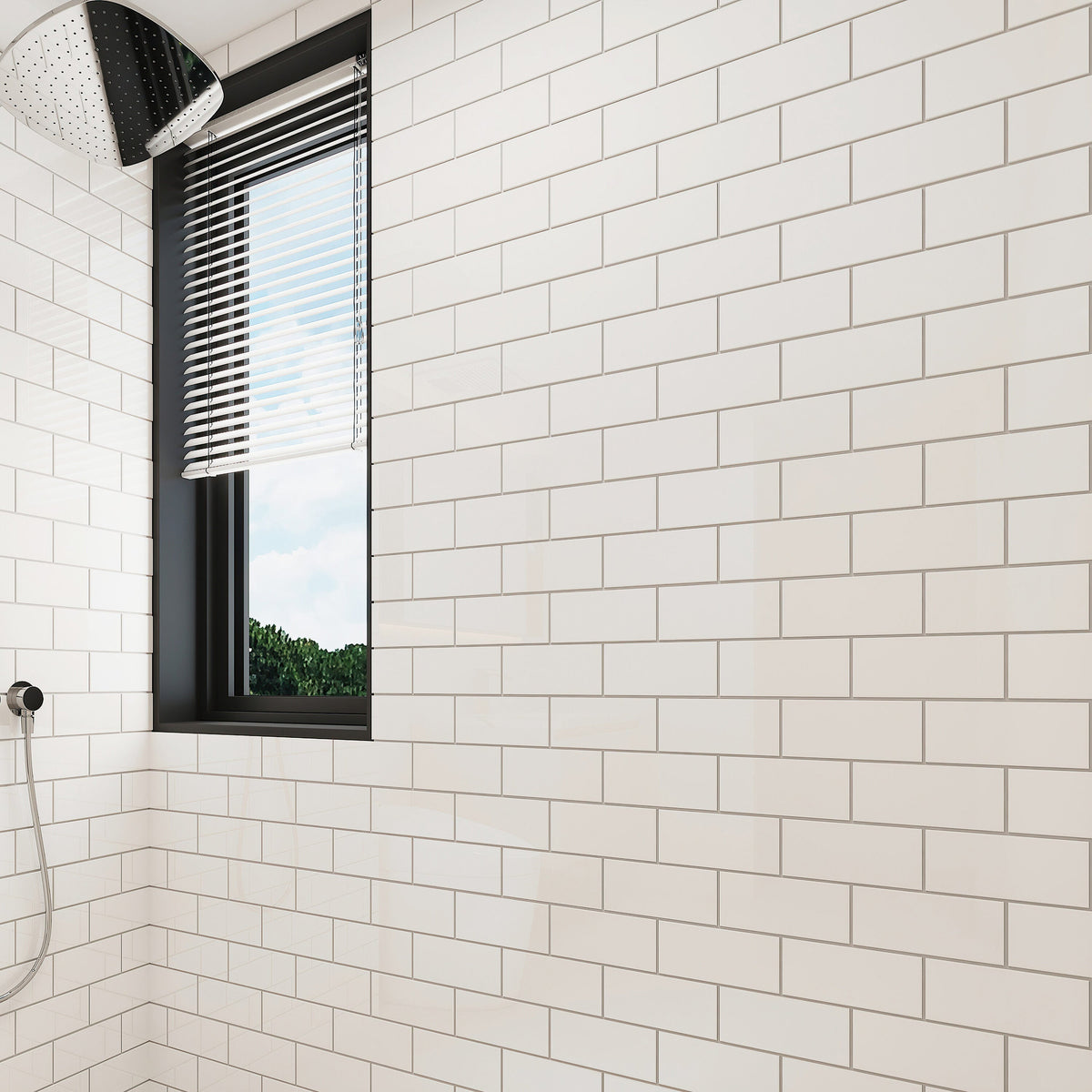 Giorbello Classic Premium Alabaster White 6-in x 12-in Glossy Glass Subway Wall Tile (5-sq. ft/ Carton)