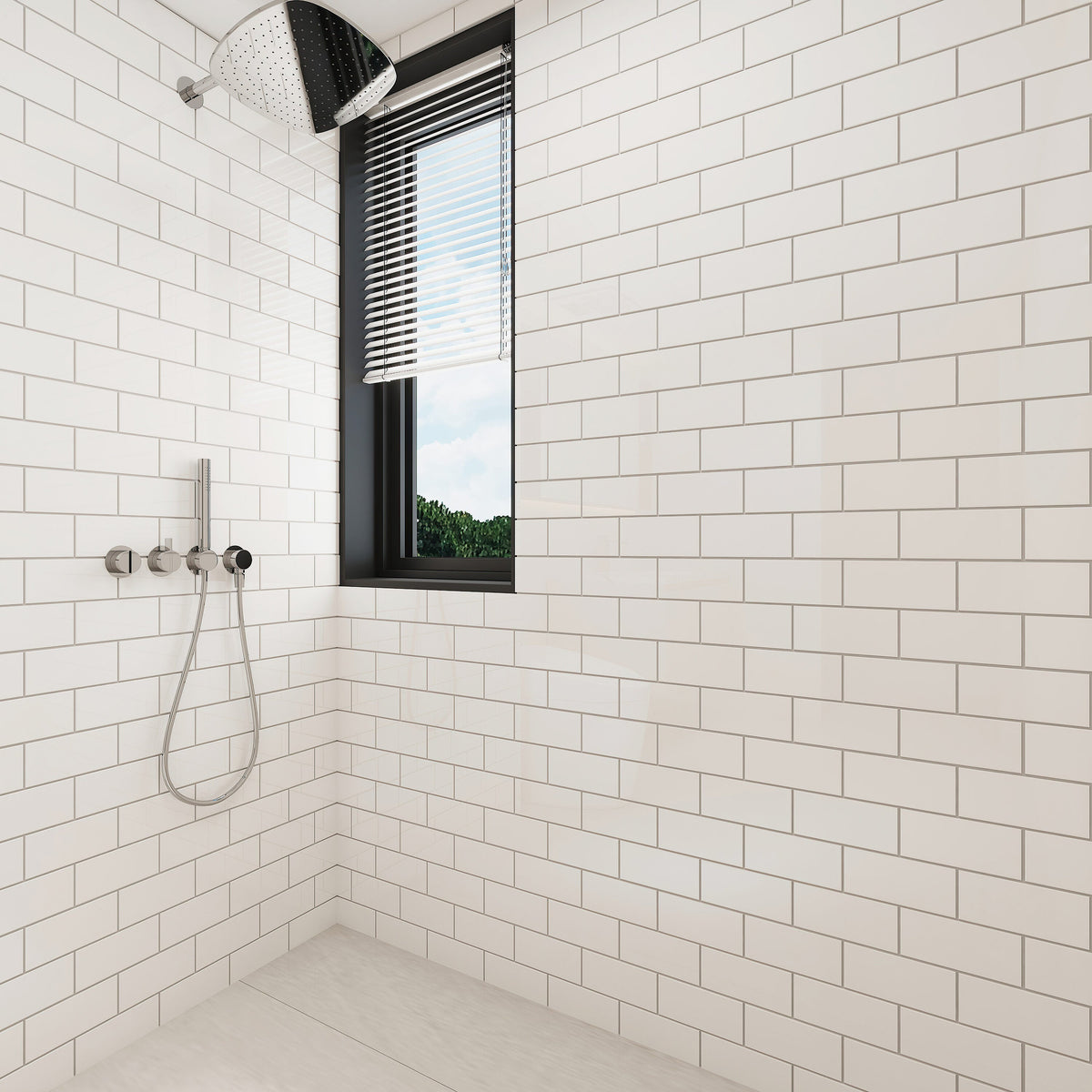 Giorbello Classic Premium Alabaster White 6-in x 12-in Glossy Glass Subway Wall Tile (5-sq. ft/ Carton)