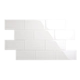 Giorbello Classic Premium Alabaster White 3-in x 6-in Glossy Glass Subway Wall Tile (5-sq. ft/ Carton)