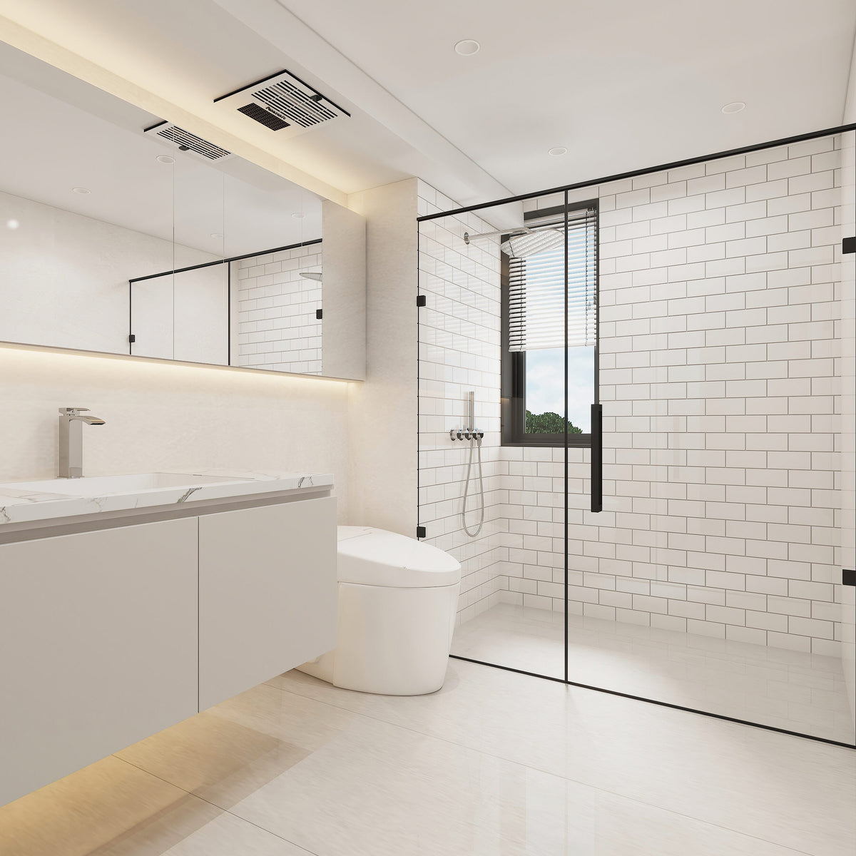 Giorbello Classic Premium Alabaster White 6-in x 12-in Glossy Glass Subway Wall Tile (5-sq. ft/ Carton)