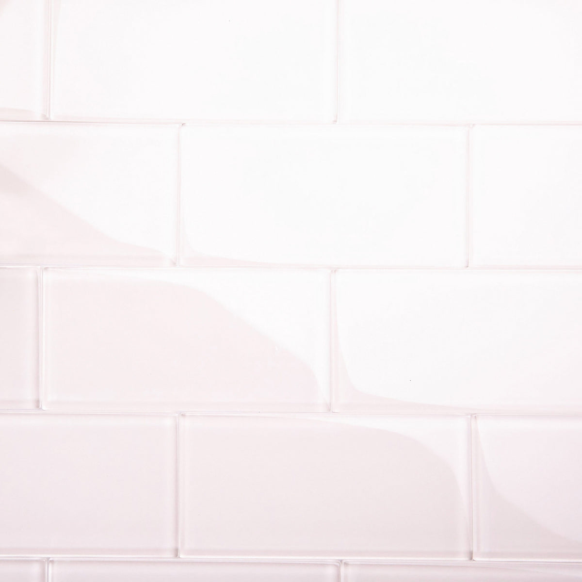Giorbello (Sample) 3x6 glass subway tiles Rose Pale Pink 3-in x 6-in Glossy Glass Brick Subway Wall Tile