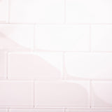 Giorbello (Sample) 3x6 glass subway tiles Rose Pale Pink 3-in x 6-in Glossy Glass Brick Subway Wall Tile