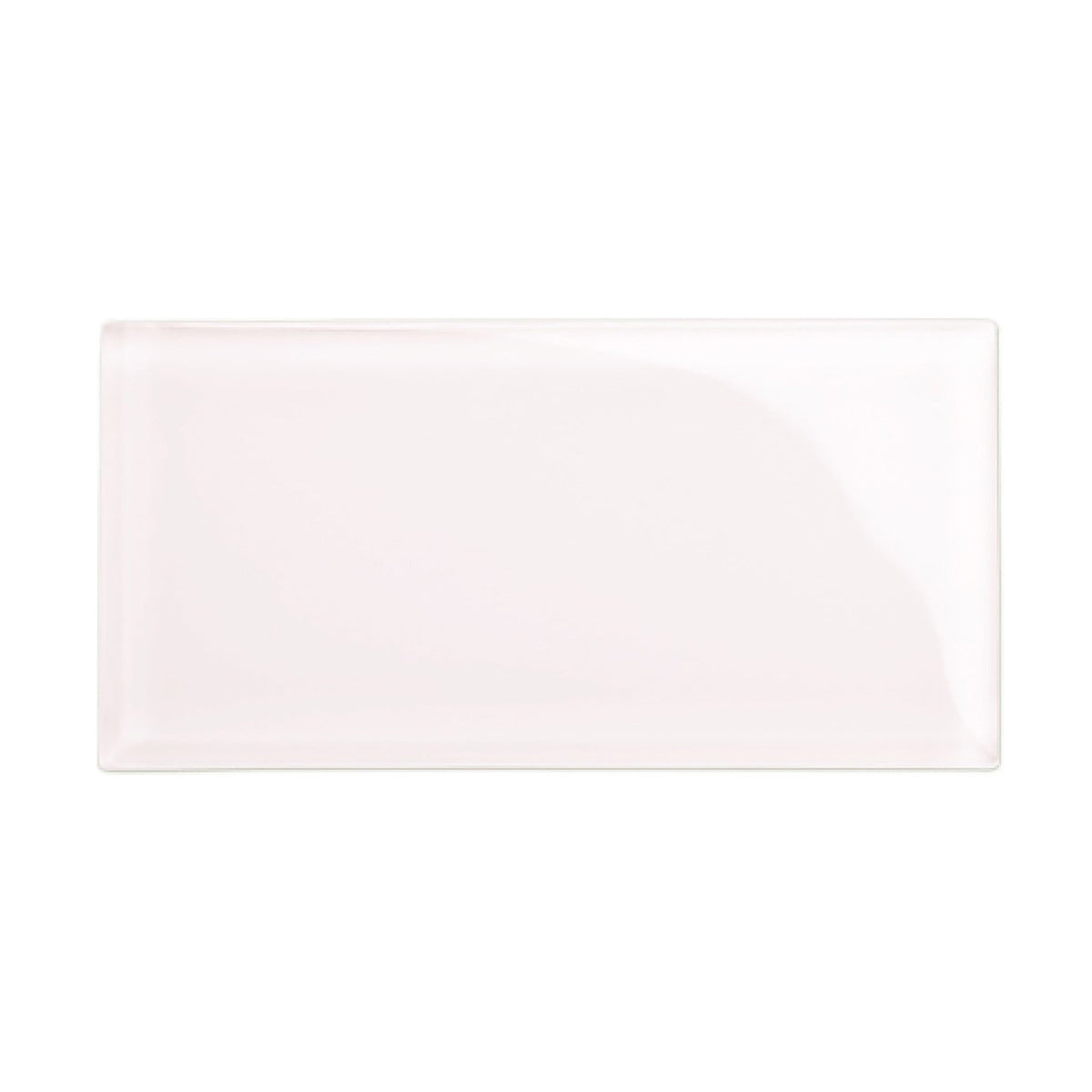 Giorbello (Sample) 3x6 glass subway tiles Rose Pale Pink 3-in x 6-in Glossy Glass Brick Subway Wall Tile