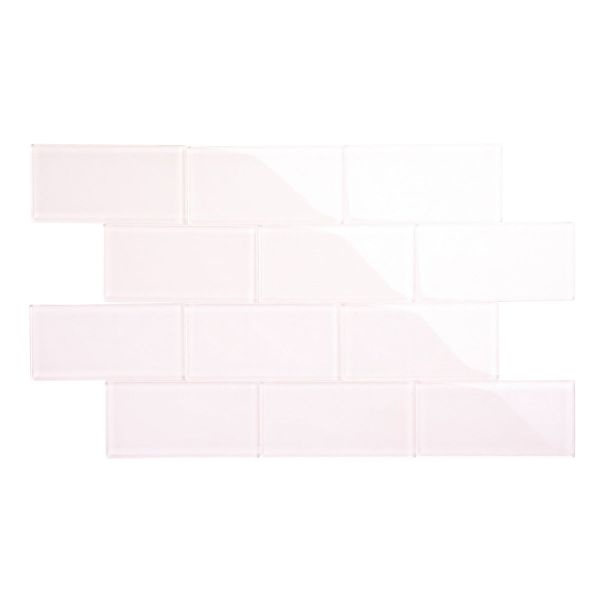 Giorbello Classic Premium Rose Pale Pink 3-in x 6-in Glossy Glass Subway Wall Tile (5-sq. ft/ Carton)
