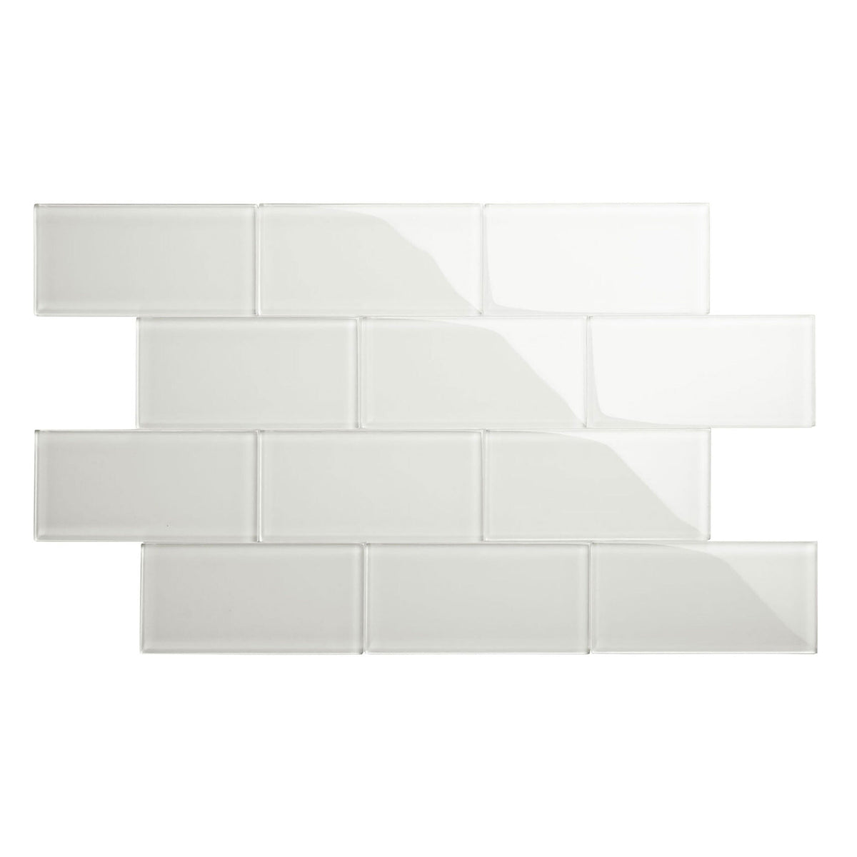 Giorbello Classic Premium Agreeable Gray 3-in x 6-in Glossy Glass Subway Wall Tile (5-sq. ft/ Carton)