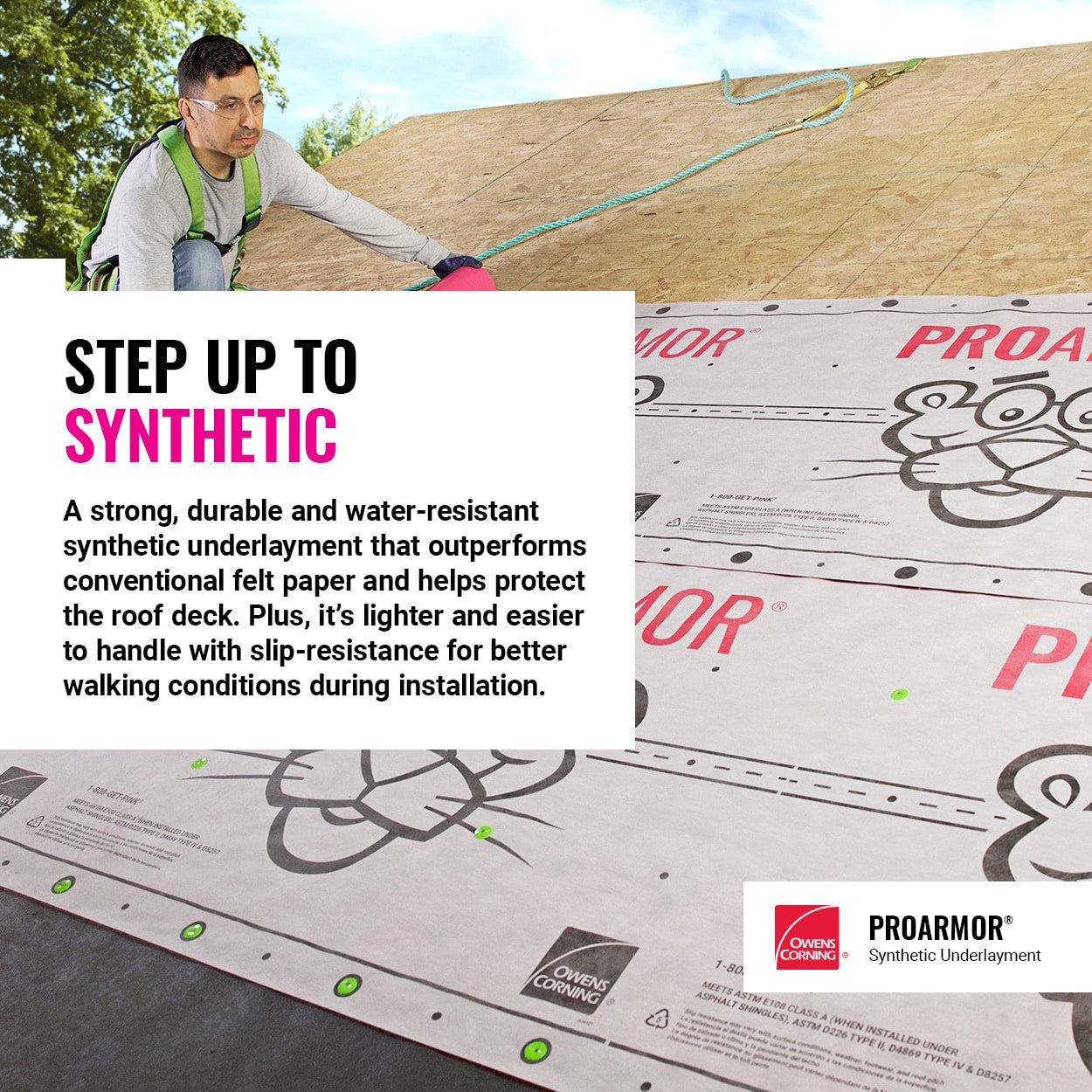 Owens Corning ProArmor Synthetic Roof Underlayment Roll, 10 Squares (42 in. x 286 ft., ~1000 sq. ft.)