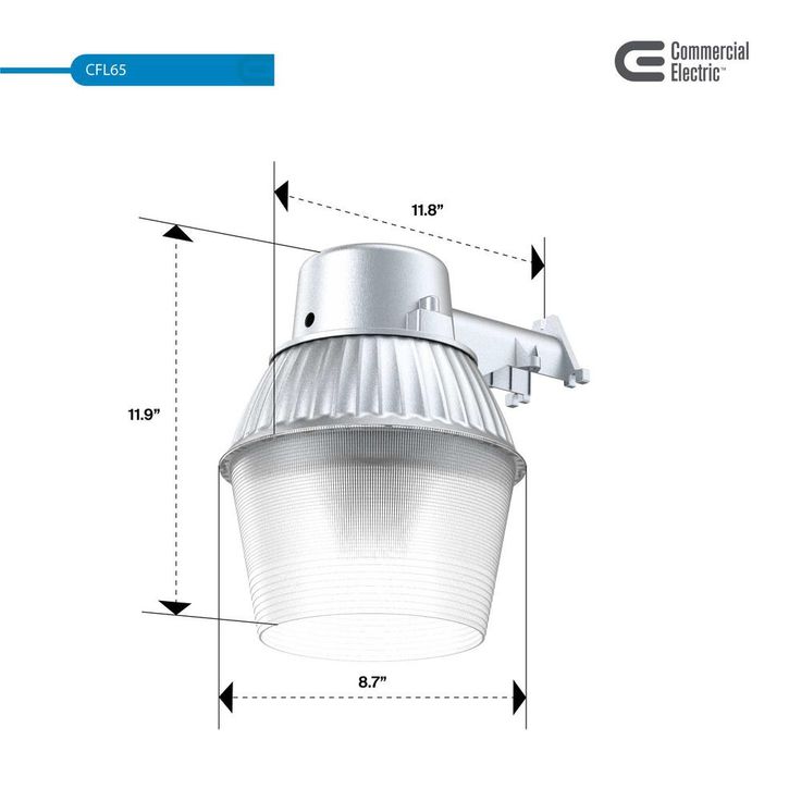 High-Performance 65-Watt Fluorescent Area Light and Flood Light, 2800 Lumens, Dusk to Dawn Outdoor Light
