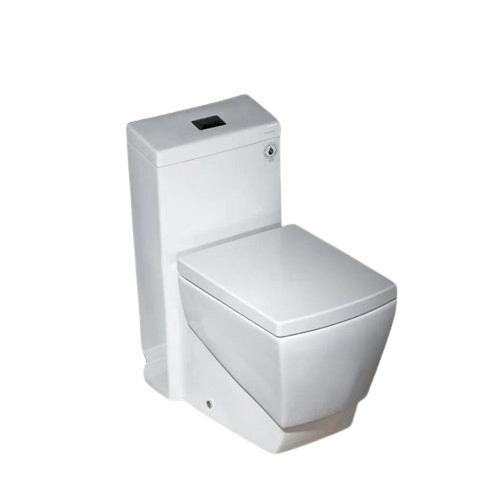 Modern 1-Piece 1.28 GPF High Efficiency Dual Flush Square Elongated All-In One Toilet in White, Seat Included