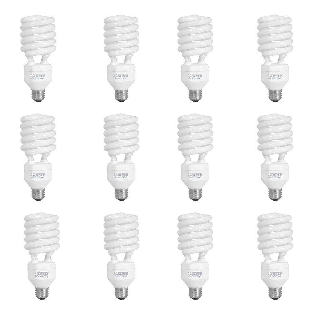 150-Watt Equivalent T4 Spiral Non-Dimmable E26 Base Compact Fluorescent CFL Light Bulb, Daylight 6500K - Super Arbor
