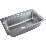 Verse Drop-in Stainless Steel 33 in. 4-Hole Single Bowl Kitchen Sink - Super Arbor