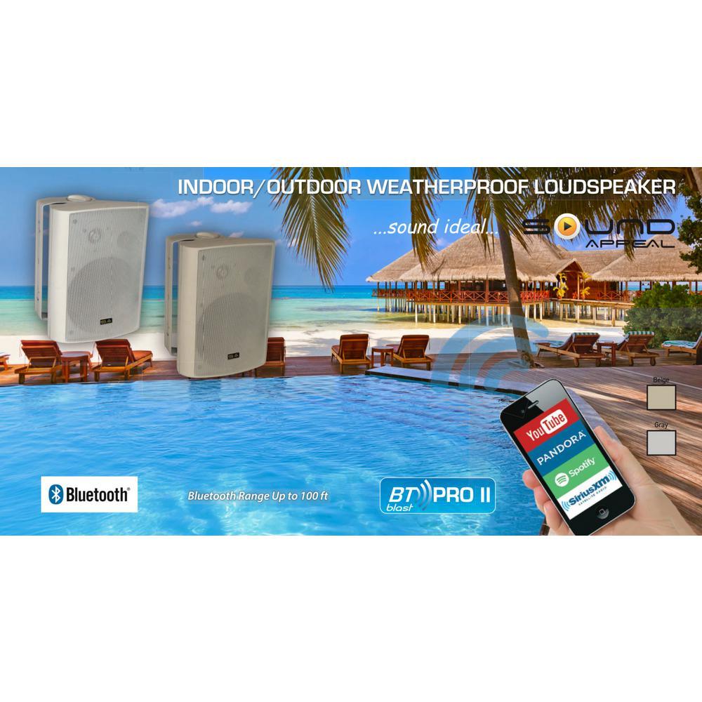 Bluetooth BT Blast 5.25 Indoor/Outdoor Weatherproof Patio Speakers, Gray Rated Industry Best (Pair) - Super Arbor