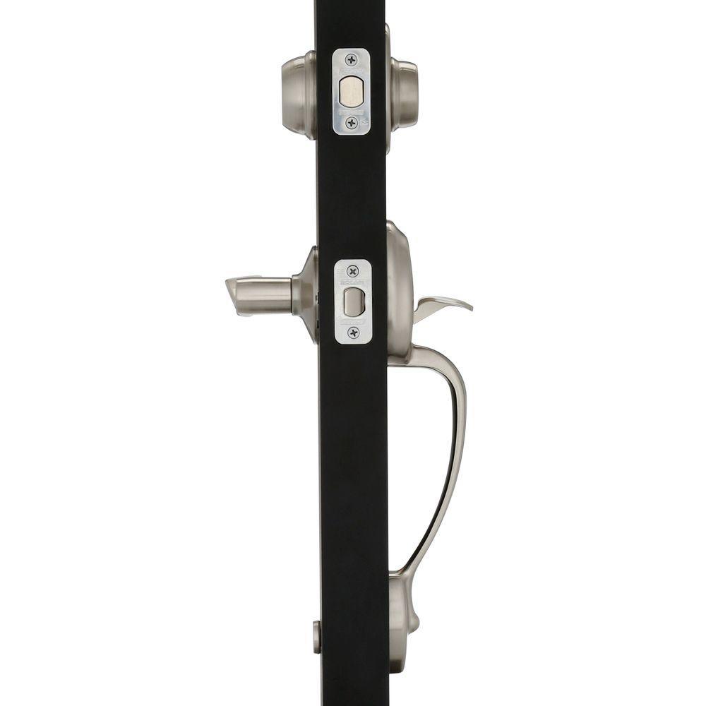 Plymouth Satin Nickel Double Cylinder Deadbolt with Accent Lever Door Handleset - Super Arbor