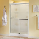 Simplicity 48 in. x 70 in. Semi-Frameless Traditional Sliding Shower Door in Bronze with Clear Glass - Super Arbor