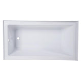 Aqua Eden Jenny 54 in. Acrylic Left-Hand Drain Rectangular Alcove Bathtub in White - Super Arbor
