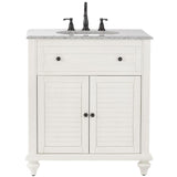 Hamilton Shutter 49-1/2 in. W x 22 in. D Bath Vanity in Ivory with Granite Vanity Top in Grey - Super Arbor