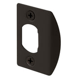 Door Latch Strike Plate, Steel Construction, Classic Bronze Finish - Super Arbor