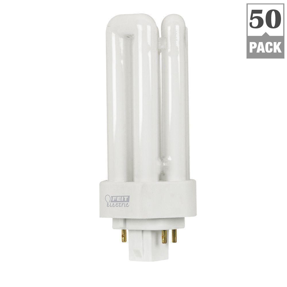 75W Equiv PL CFLNI Triple Tube 4-Pin Plug-in GX24Q-2 Base Compact Fluorescent CFL Light Bulb Bright White 3500K(50-Pack) - Super Arbor