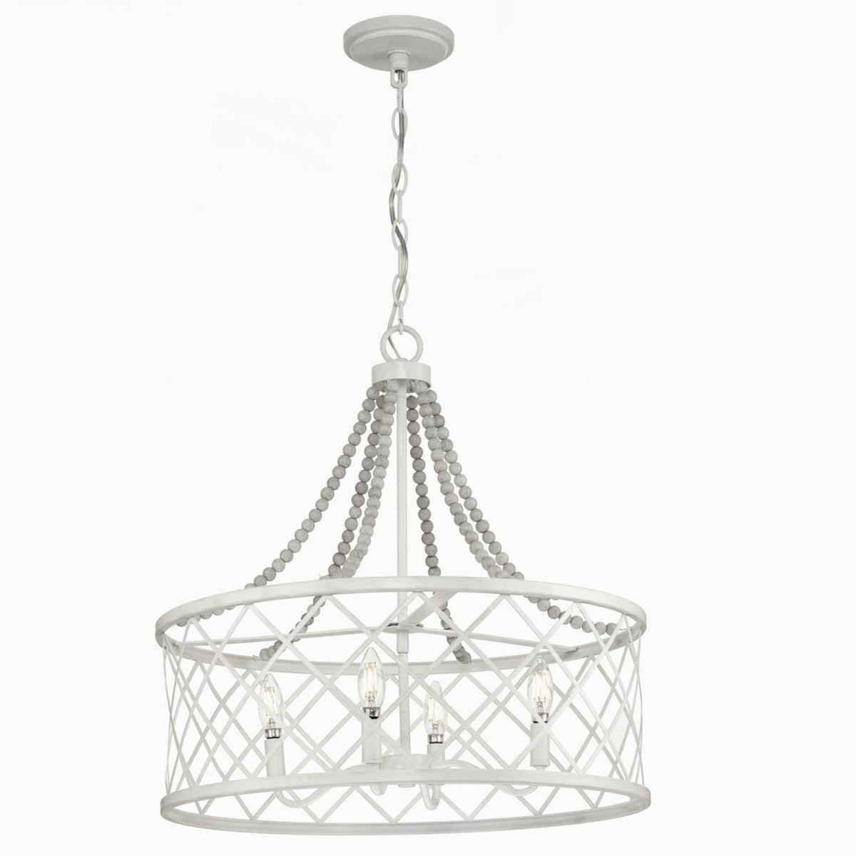 Progress Lighting Bisset 4-Light White Coastal Chandelier