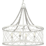 Progress Lighting Bisset 4-Light White Coastal Chandelier