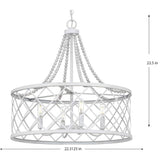 Progress Lighting Bisset 4-Light White Coastal Chandelier