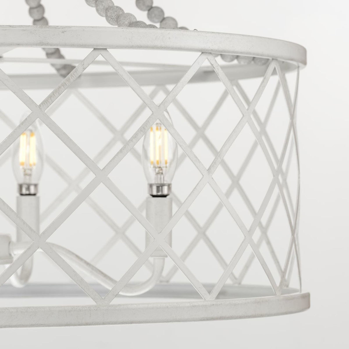 Progress Lighting Bisset 4-Light White Coastal Chandelier