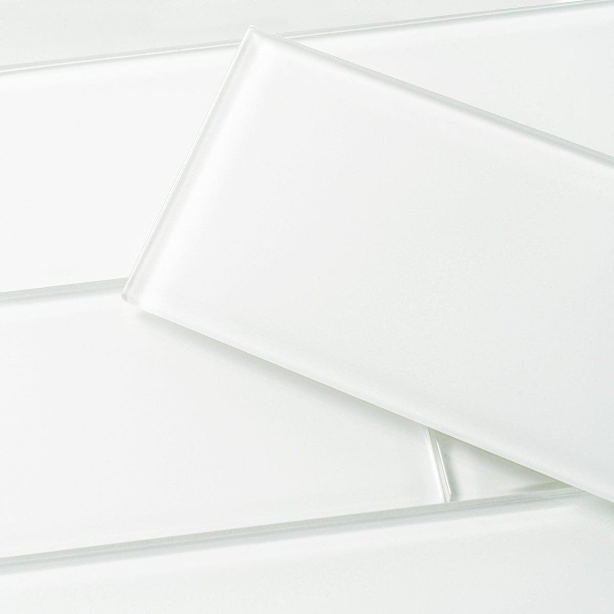 Giorbello 4x12 glass subway tiles Bright White 4-in x 12-in Glossy Glass Subway Wall Tile (5-sq. ft/ Carton)