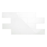 Giorbello 4x12 glass subway tiles Bright White 4-in x 12-in Glossy Glass Subway Wall Tile (5-sq. ft/ Carton)