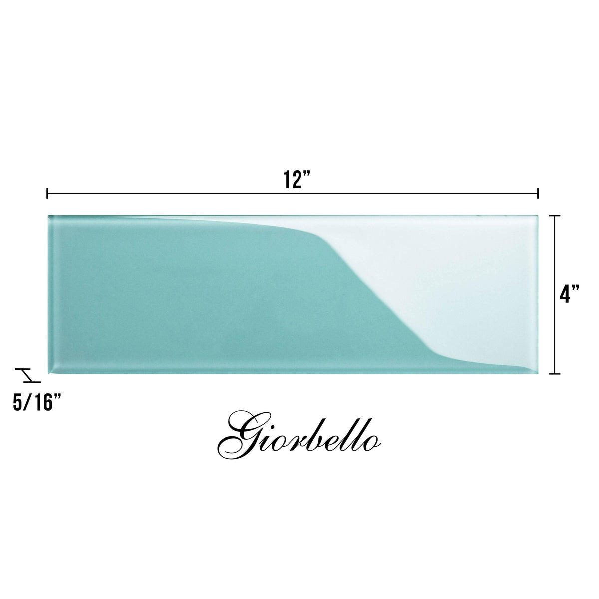 Giorbello Classic Premium Teal 4-in x 12-in Glossy Glass Subway Wall Tile (5-sq. ft/ Carton)