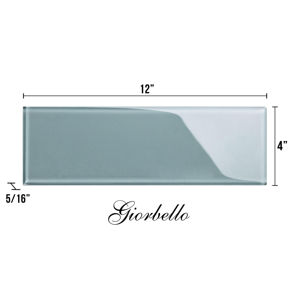 Giorbello Classic Premium Slate 4-in x 12-in Glossy Glass Subway Wall Tile (5-sq. ft/ Carton)