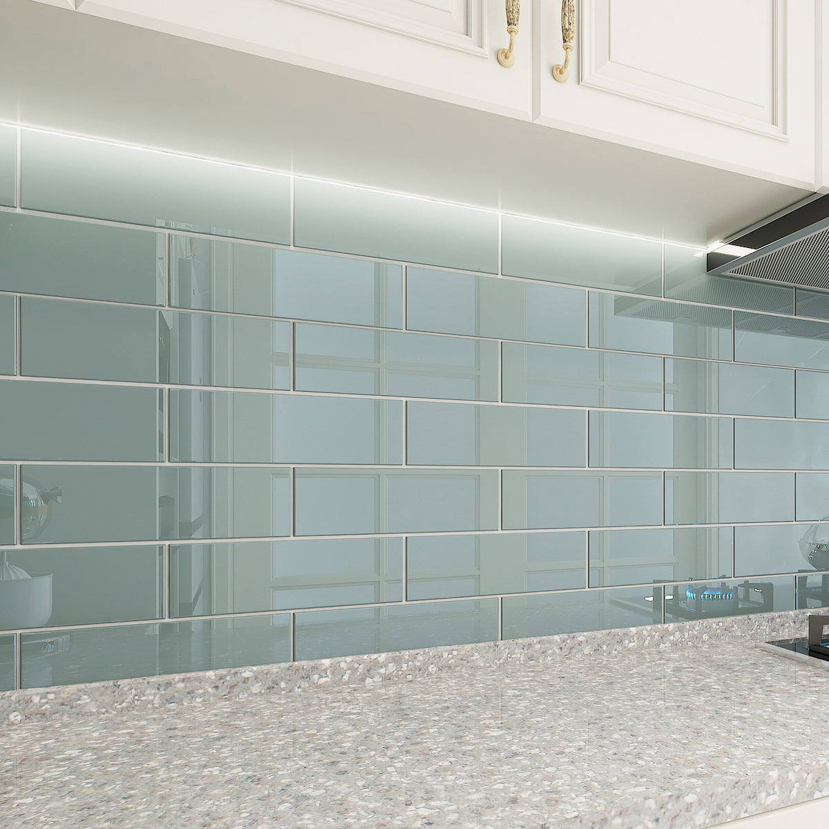 Giorbello Classic Premium Slate 4-in x 12-in Glossy Glass Subway Wall Tile (5-sq. ft/ Carton)