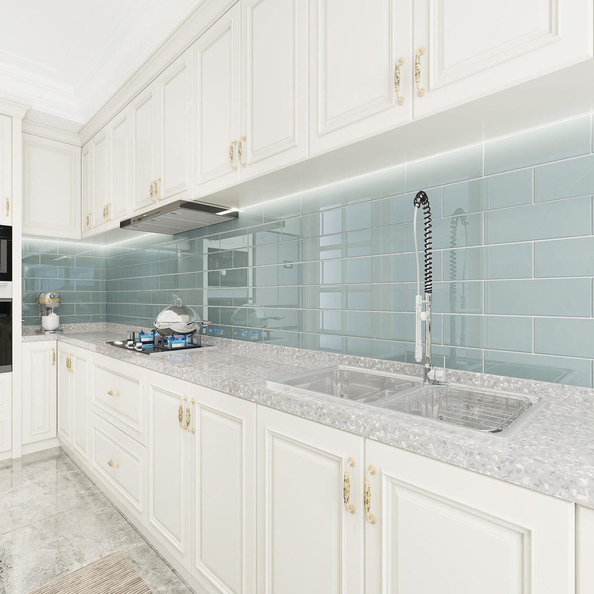 Giorbello Classic Premium Slate 4-in x 12-in Glossy Glass Subway Wall Tile (5-sq. ft/ Carton)