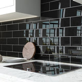 Giorbello Classic Premium Black 4-in x 12-in Glossy Glass Subway Wall Tile (5-sq. ft/ Carton)