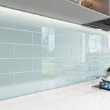 Giorbello (Sample) 4x12 glass subway tiles Baby Blue 3-in x 6-in Glossy Glass Brick Subway Wall Tile