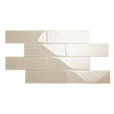 Giorbello Classic Premium Light Taupe 4-in x 12-in Glossy Glass Subway Wall Tile (5-sq. ft/ Carton)