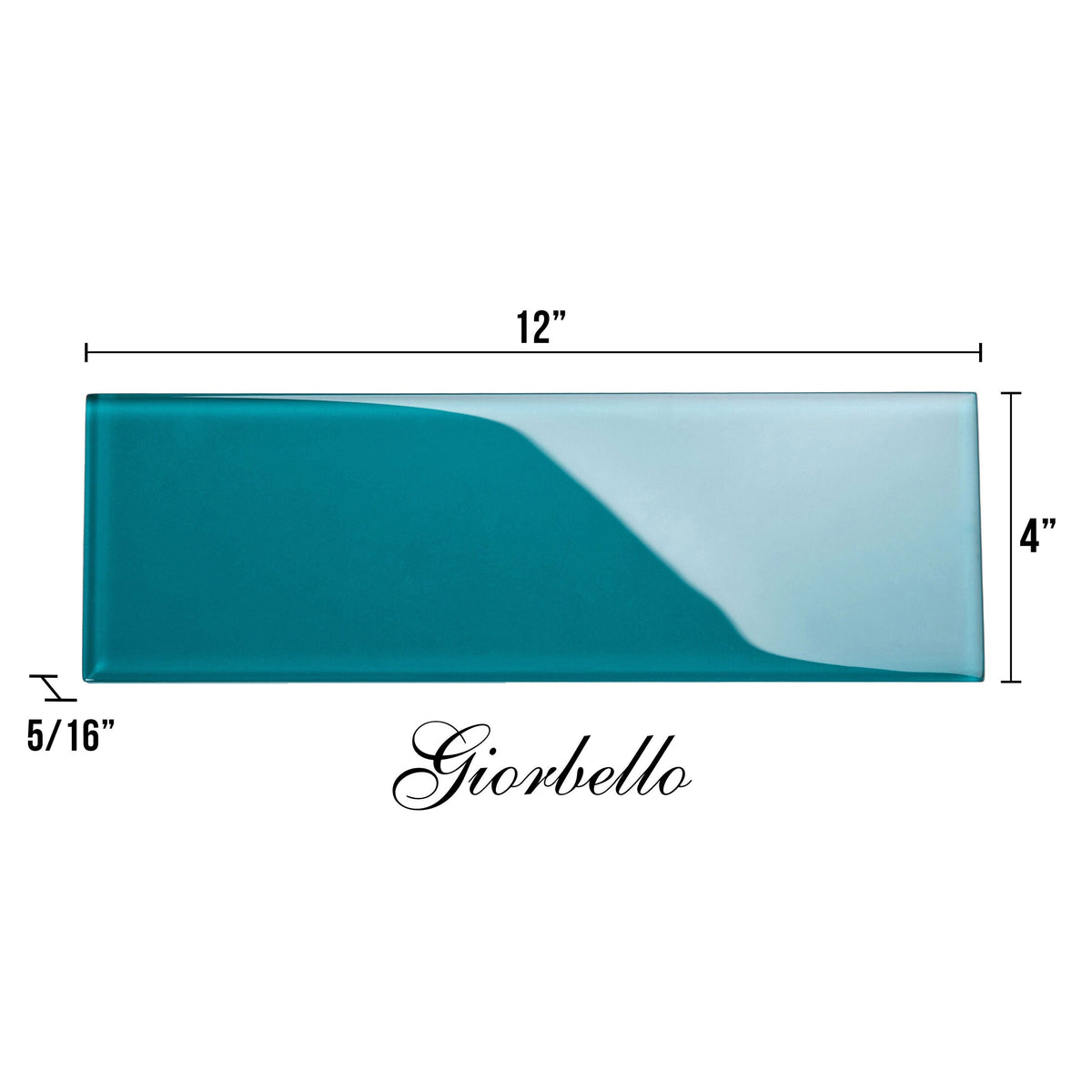 Giorbello Classic Premium Dark Teal 4-in x 12-in Glossy Glass Subway Wall Tile (5-sq. ft/ Carton)