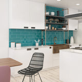 Giorbello Classic Premium Dark Teal 4-in x 12-in Glossy Glass Subway Wall Tile (5-sq. ft/ Carton)